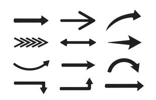 Set of arrows, arrows different. Arrow icon. Collection arrows sign. Black arrow vector