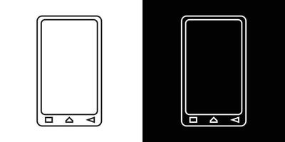 Minimalistic Black and White Outline of a Smartphone Design Illustration vector