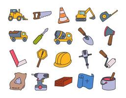 Construction Tools Elements Collection, Building Tools Icon Set vector