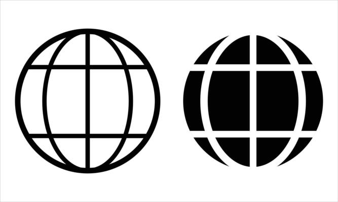 globe Illustration set on white background