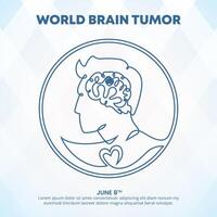 World Brain Tumor Day design with a line art brain tumor in a circle vector