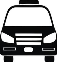 Black Silhouette of a Taxi Car Front View vector