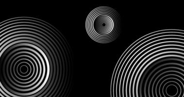 Abstract blank black background and white spiral parallel circle lines vector