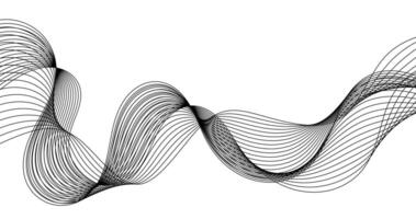 Black line Abstract frequency wave lines on Empty background design element vector