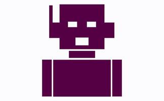 Simple Geometric Robot Character Illustration vector