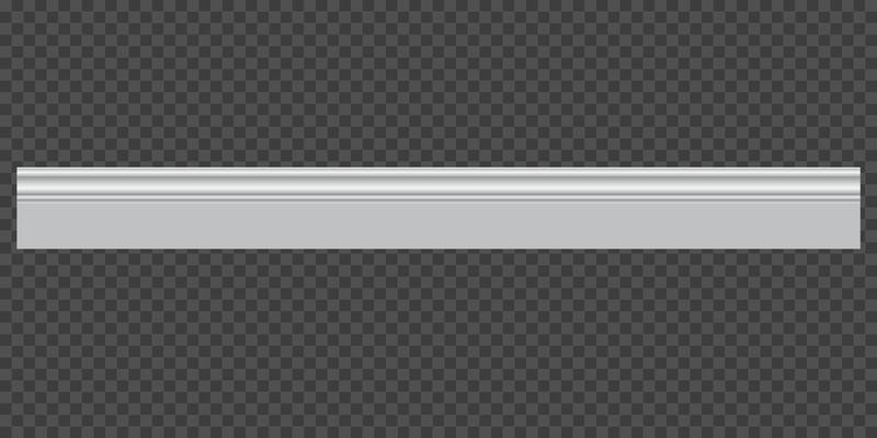 Close up of white decorative moulding baseboard in empty modern room interior detail trim wall panel design stock