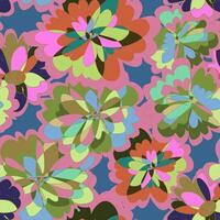 a colorful pattern with, flowers on a blue background vector