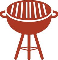 Simple illustration of a red-brown barbecue grill. vector