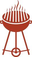 Simple illustration of a portable charcoal grill on a white background vector