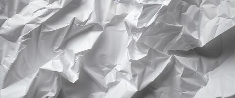 Abstract White Crumpled Paper Texture Background. photo