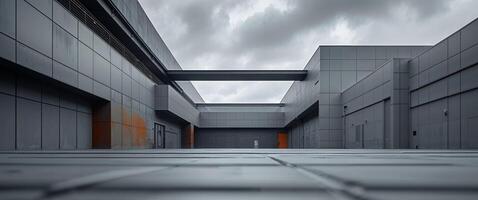 Modern industrial building complex exterior view. photo