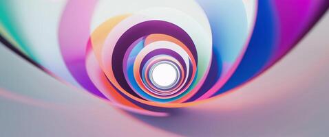 A colorful abstract spiral with a white background photo