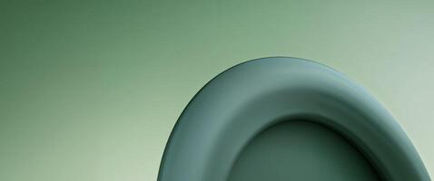 A green circular object with a curved edge photo
