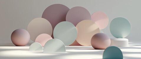 Abstract pastel circular shapes background image photo
