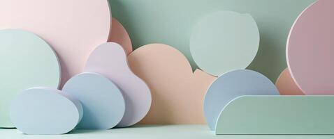 Pastel color shapes abstract background image photo