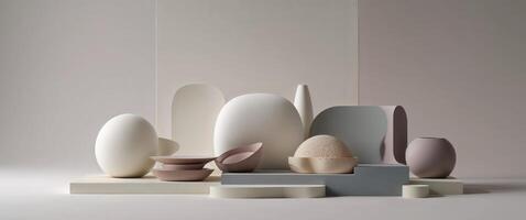 Abstract still life composition with soft light and subtle colors. photo