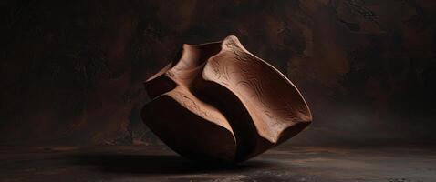 Abstract brown object on dark background photo