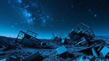 a broken scene in a field of stars, where the earth beneath you hums with energy photo