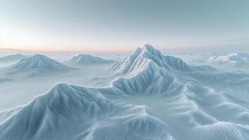a frosted scene in the sky of floating mountains, where gravity seems to forget itself photo