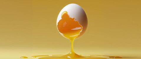 An egg is being broken open with a drop of liquid photo