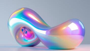 A colorful sculpture with a curved shape photo