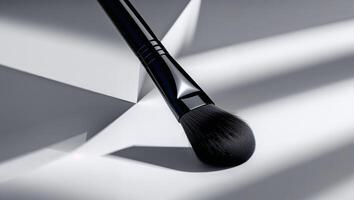 Sleek Black Makeup Brush with Round Tip for Precise Application photo