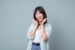 Creative southeast asian woman smiles happily as small business owner in retail and online store startup industry enjoying shopping and new opportunities photo