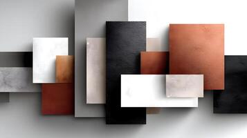 Abstract Geometric Composition Overlapping Textured Rectangles in Earthy Tones and Neutrals photo