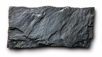 Textured Black Slate Stone with Rough Edges - Top View Perspective photo