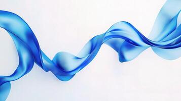 Blue ribbon abstract background 3d render photo