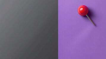 A pin on a purple background photo