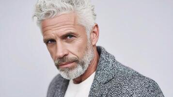 A man with white hair and beard photo