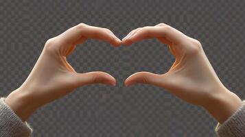 Hands making heart shape on transparent background photo