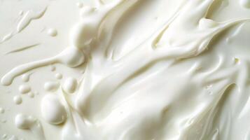 A close up of a white liquid with some bubbles photo