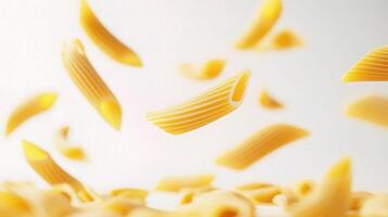 A bunch of pasta falling to the ground photo