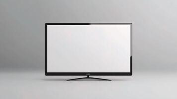 A large flat screen television on a white surface photo