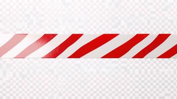 A red and white striped tape on a transparent background photo