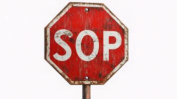 A red and white stop sign photo