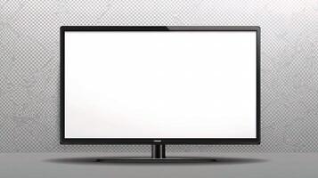 A large flat screen television on a wall photo