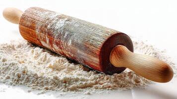A rolling pin on a white surface photo