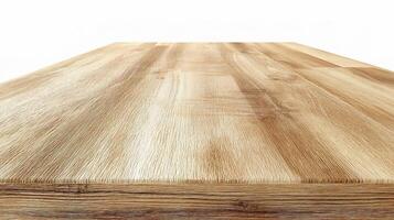 A wooden table top with a white background photo