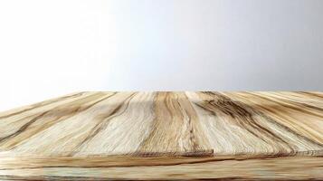 A wooden table with a white background photo