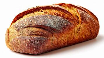 A loaf of bread is shown on a white background photo