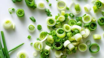 A bunch of green onions and green onions photo