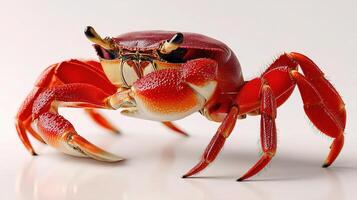 A crab with red and yellow legs photo