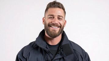 A man with a beard and a beard smiling photo