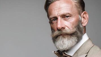 A man with a beard and mustache photo