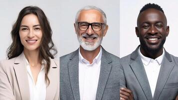 Three smiling business people photo