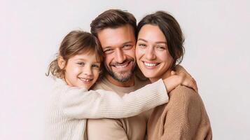 A man and woman with their daughter photo