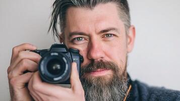 A man with a beard and a camera photo